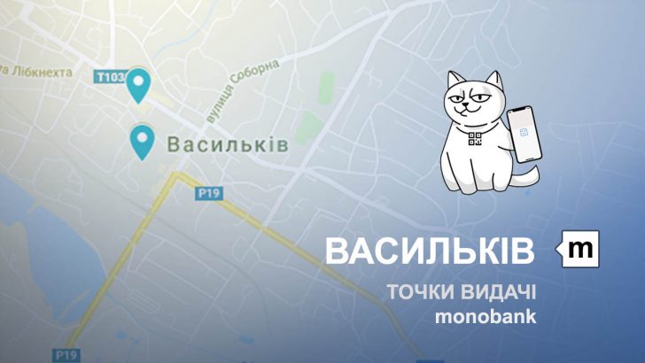 Карта відділень та точок видачі в місті Васильків